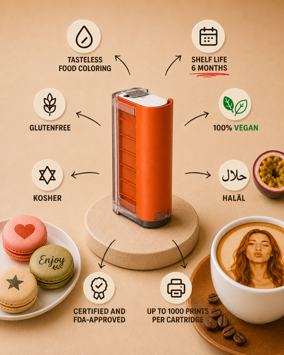 Lebensmittelpatrone PRO Version Kaffeedrucker - Bis zu 1000 Drucke (PRO-Version) Colorato-drinks