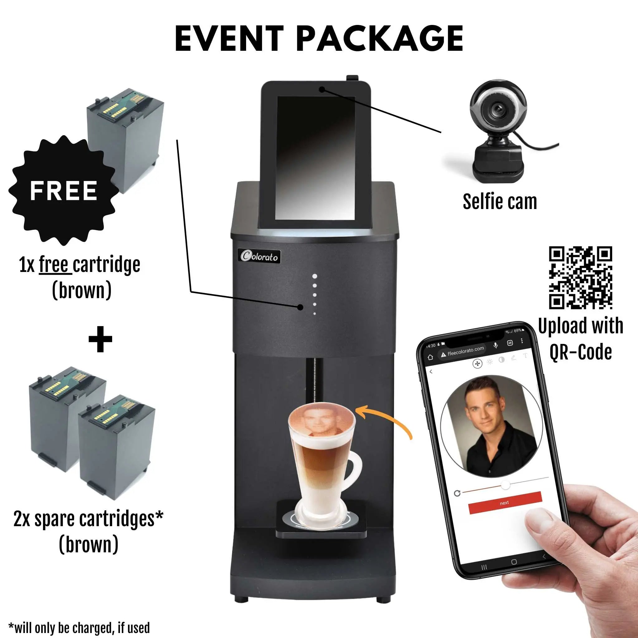 Event rental Coloranino® coffee printer - Germany Colorato-drinks